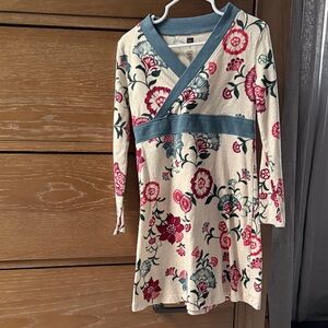 Tea Collection Cream and Blue Floral Dress